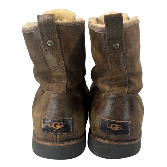 UGG Hannen Waterproof Boots Brown Suede Shearling Lined Vibram Mens 11 Winter - Picture 5 of 11